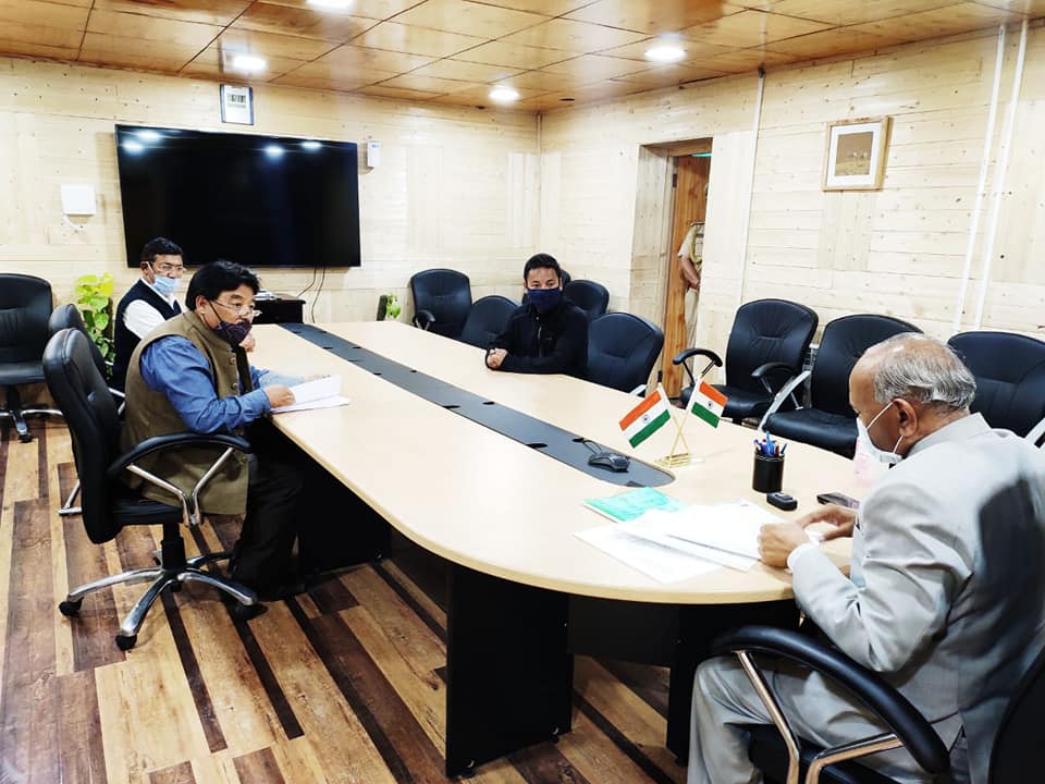 'CEC and ECs called on Lt. Governor UT Ladakh at Raj Niwas'